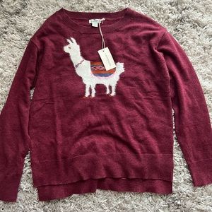 Sundance NWT Llama Purple Fuzzy Sweatee